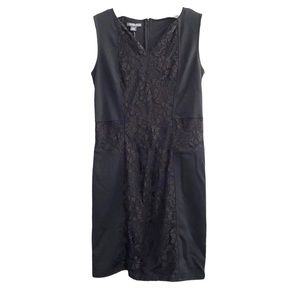 Beautiful NEW little black dress, sz M, sheath with lace panels, new with tags